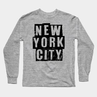 New York City - Vintage Black Text Long Sleeve T-Shirt